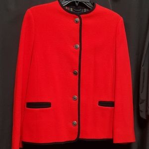 Mid-century bright red small wool Austrian jacket